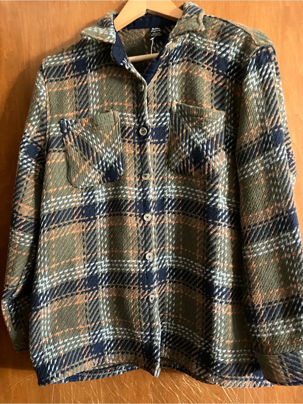 Better Unsaid Green Plaid Shacket Size Medium NWOT
